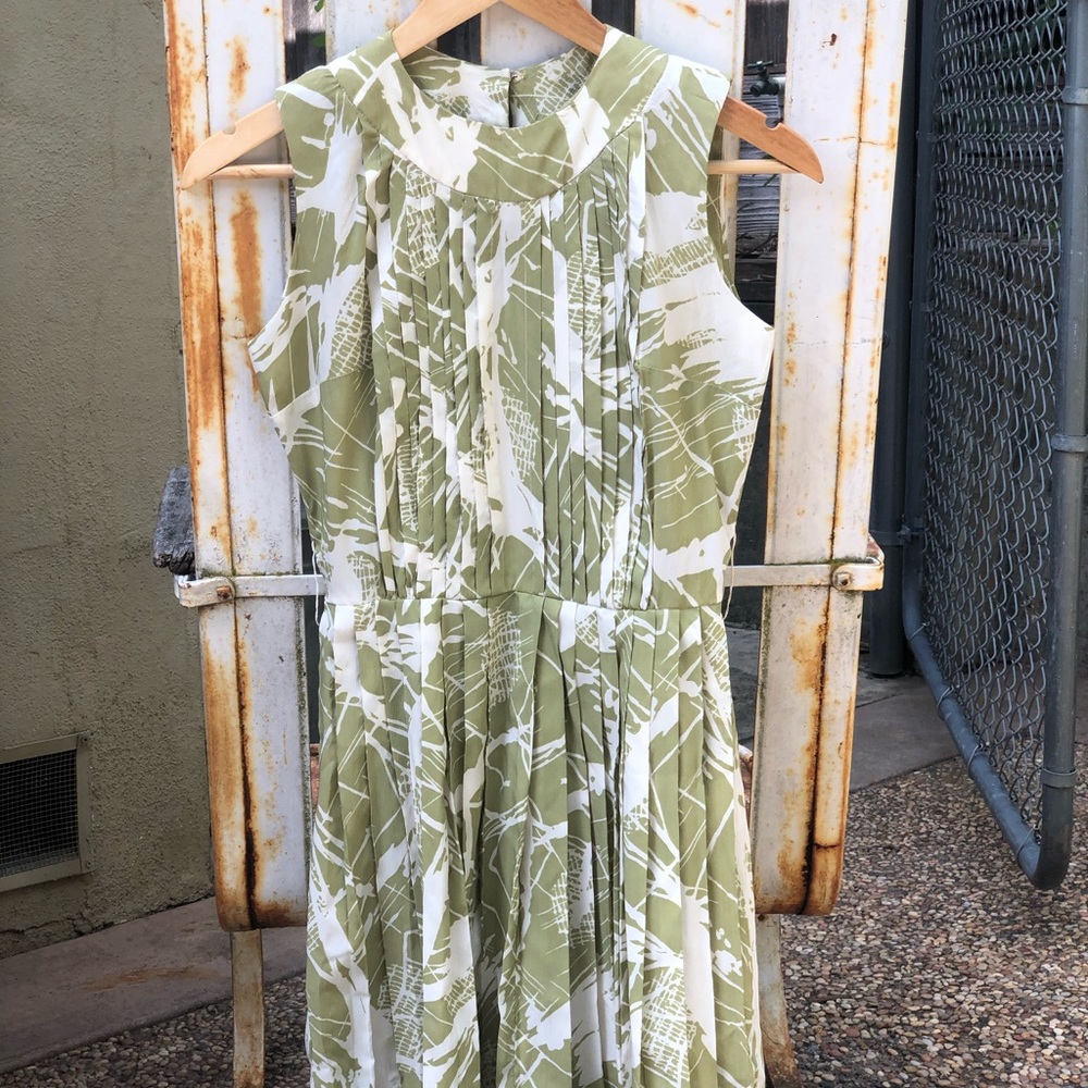 Vintage palm print dress XS/S